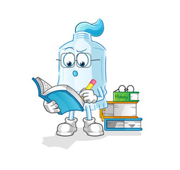 toothpaste studying mascot. cartoon vector