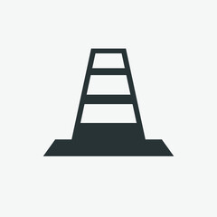 Traffic cone icon vector. Attention, safety, danger, warning symbol.