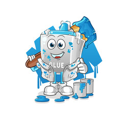glue painter illustration. character vector