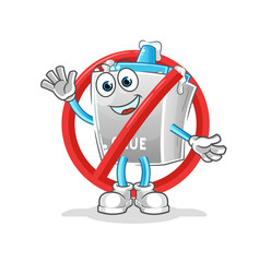 say no to glue mascot. cartoon vector