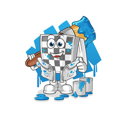 chessboard painter illustration. character vector