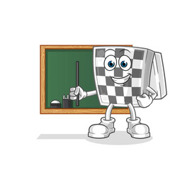 chessboard teacher vector. cartoon character