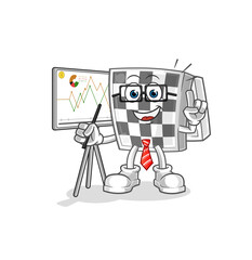 chessboard marketing character. cartoon mascot vector