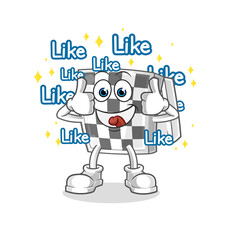 chessboard give lots of likes. cartoon vector