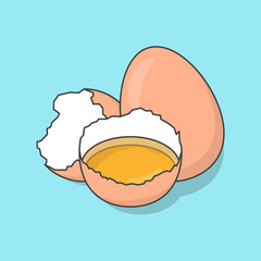 Eggs Vector Illustration. Chicken Eggs Flat Icon