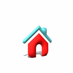 3d home icon design illustration