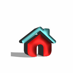 3d home icon design illustration