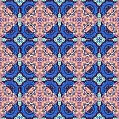 Seamless ornamental decorative pattern. Mosaic art texture.