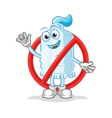 say no to toothpaste mascot. cartoon vector