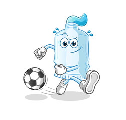 toothpaste kicking the ball cartoon. cartoon mascot vector