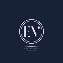 Modern Luxury EV Letter Business Logo Design Alphabet Icon Vector Symbol. Creative minimal letter logo template.