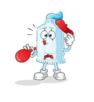 recommend clip art: toothpaste pantomime blowing balloon. cartoon mascot vector