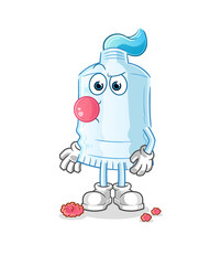 toothpaste chewing gum vector. cartoon character