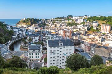 Fototapeta na wymiar panoramic view of luarca fishing town in asturias, Spain