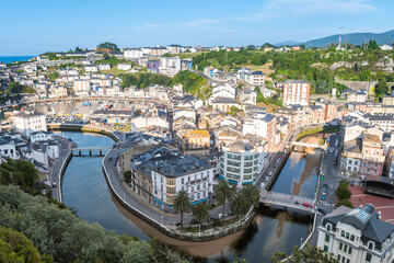 panoramic view of luarca fishing town in asturias, Spain