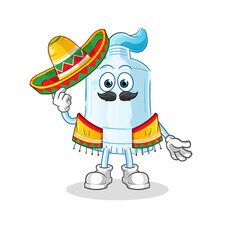 toothpaste Mexican culture and flag. cartoon mascot vector