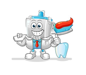 glue dentist illustration. character vector