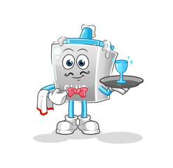 glue waiter cartoon. cartoon mascot vector
