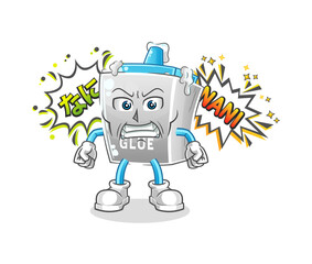 glue anime angry vector. cartoon character