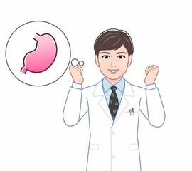 白衣を着た医療スタッフの男性