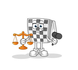 chessboard lawyer cartoon. cartoon mascot vector