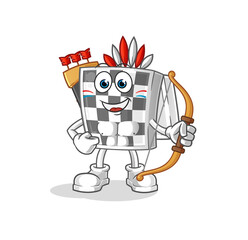 chessboard native american tribe. cartoon mascot vector