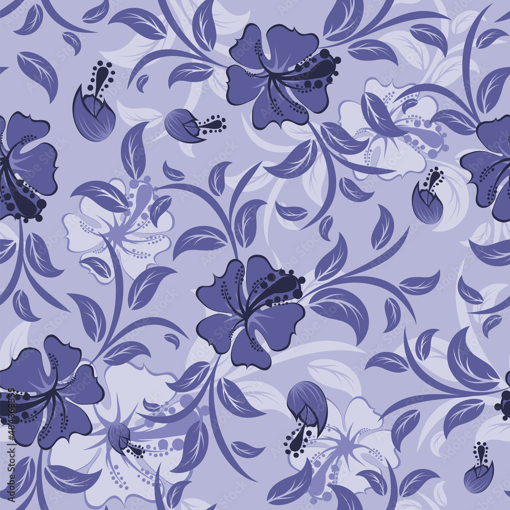 Sticker seamless floral background