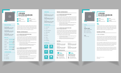 Professional Resume and Cover Letter Set  Vector Template