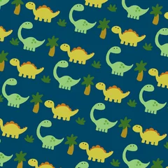 Peel and stick wall murals Dinosaurs Cute dinosaurs pattern