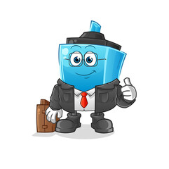 marker pen office worker mascot. cartoon vector