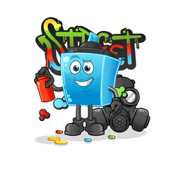 marker pen graffiti artist vector. cartoon character