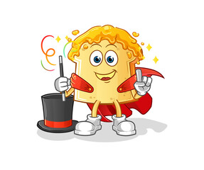 Obraz premium bread with honey magician illustration. character vector