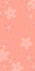 シンプルな桜模様の背景素材（春のイメージのバナー素材）