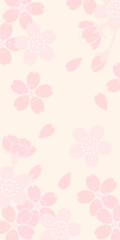 シンプルな桜模様の背景素材（春のイメージのバナー素材）