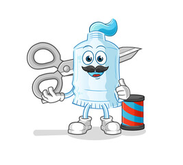 toothpaste barber cartoon. cartoon mascot vector