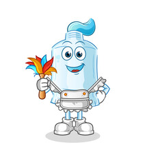 toothpaste maid mascot. cartoon vector