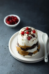 Homemade salted caramel and chocolate trifle