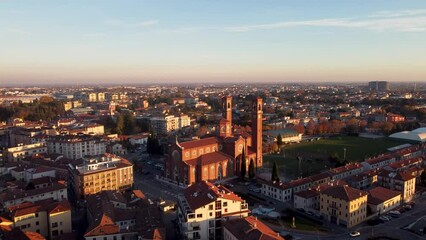 Ossuary Temple in Bassano del Grappa, in province of Vicenza, Veneto, Italy. - Drone