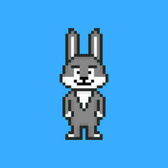 Fototapeta premium Rabbit character in pixel art style