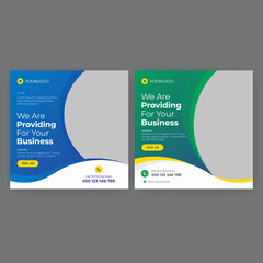 Digital business marketing banner for social media post template