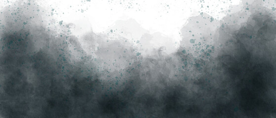 light and dark sea green sky gradient watercolor background with clouds texture	
