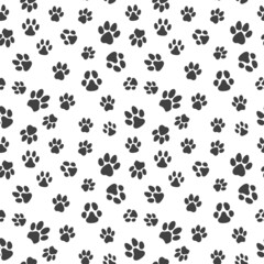 Puppy or Dog Foot Prints vector Seamless Pattern