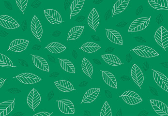 Leaves background pattern design. Hand drawn outline for banner, card. Vector illustration