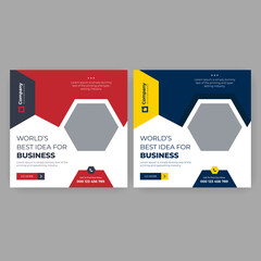 Digital business marketing banner for social media post template