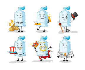 toothpaste rich character. cartoon mascot vector