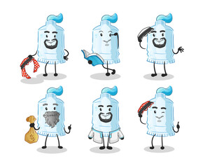 toothpaste arab character. cartoon mascot vector