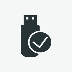 drive, flash, usb icon vector flat isolated on grey background