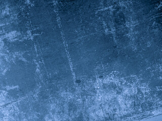 Scratched grunge wallpaper. Overlay rusty material. Ancient cracked wall. Blue grunge surface. Retro grainy paper.