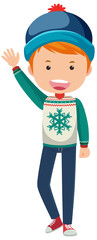 A man wearing Christmas outfits on white background