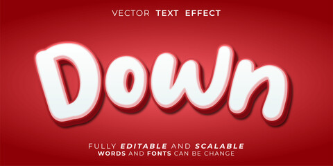 Down text effect, Editable 3d style text tittle